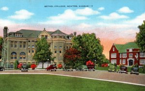 Newton, Kansas - Cars parked at Bethel College - in 1949