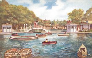 1950s Boating Lake Paddling Pool Worthing UK Art Colour postcard 9208 Valentines