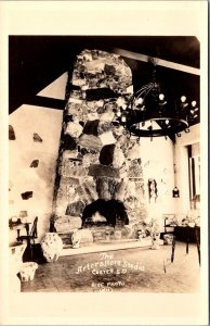 RPPC Interior, Fireplace Artcrafters Studio, Custer SD Vintage Postcard V56