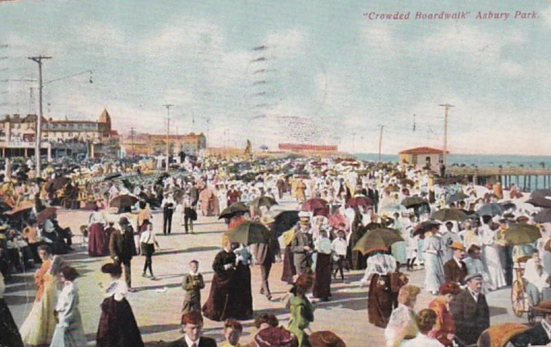 New Jersey Asbury Park A Crowded Boardwalk 1908