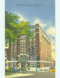 Unused Linen VERMONT HOTEL Burlington Vermont VT hr8147