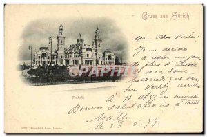 Old Postcard Switzerland Zurich Tonhalle card 1899