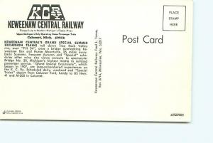 Postcard Michigan Calumet Keweenaw Central Railway Fil 34 Locomotive   # 3142A