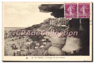 Old Postcard Le Portel The Beach view of Cliffs