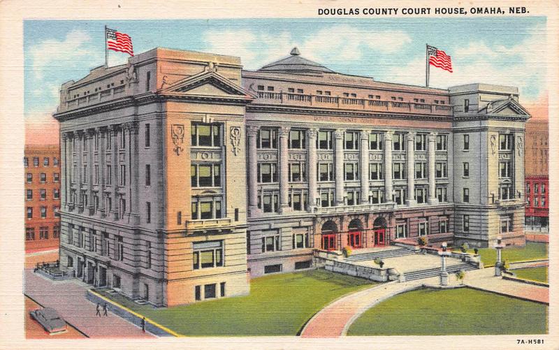 Douglas County Court House, Omaha, Nebraska, Early Postcard, Unused