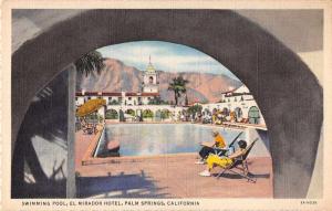 Palm Springs California El Mirador Hotel Swimming Pool Antique Postcard J52890