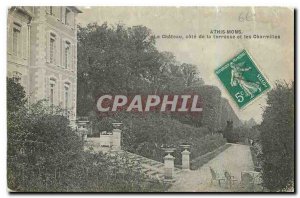 Old Postcard Athis Mons Le Chateau side of the terrace and the Charmilles