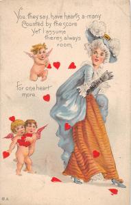 D62/ Valentine's Day Holiday Postcard 1913 Cleveland Ohio Cupids Woman #39   14