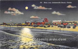 Moon over Jacksonville Beach Florida, FL, USA Unused 