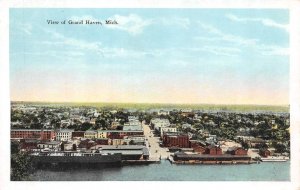 Grand Haven, MI Michigan  CITY & WATERFRONT Bird's Eye View  ca1920's Postcard