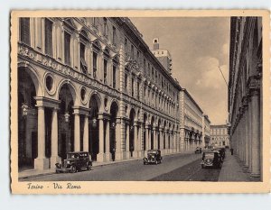 Postcard Torino Street Rome Italy