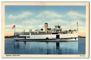 1951 Ferry Steamer Nantucket Exterior View Boston Massachusetts Vintage Postcard