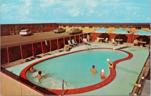 Pierre SD Bell Aire Lodge South Dakota Swimming Pool 1960s Postcard E89