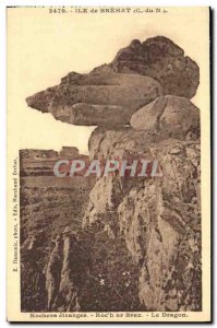 Old Postcard Island Brehat Rocks strange Roc h ar Braz Dragon