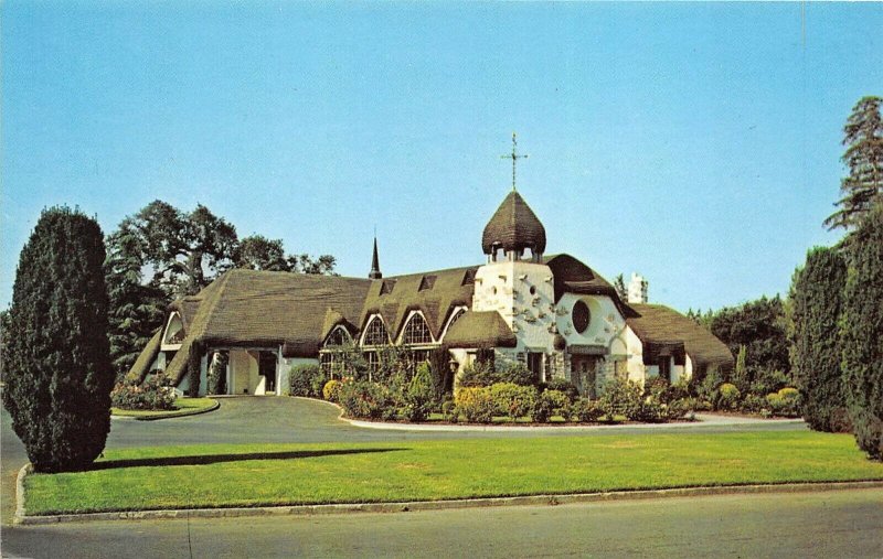 San Jose California 1960s Postcard Oak Hill Mortuary Chapel Funeral Home