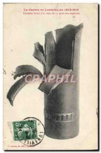 Old Postcard Army curious form & # 39un shell 75 after its explosion