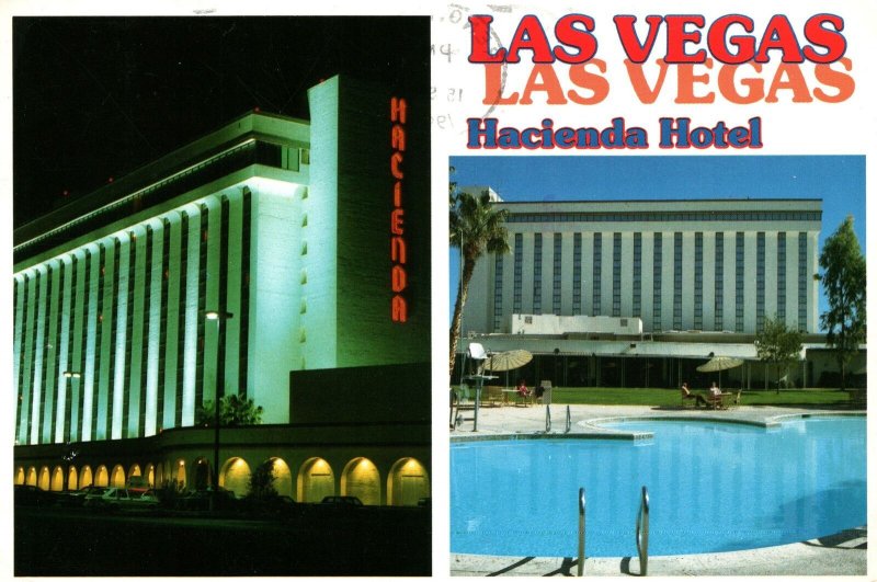 CONTINENTAL SIZE POSTCARD HACIENDA HOTEL LAS VEGAS STRIP NEVADA EARLY 1980s