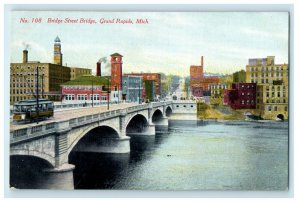 c1910s Bridge Street Bridge, Grand Rapids Michigan MI Unposted Postcard