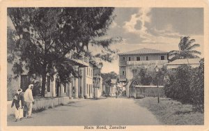 Tanzania Zanzibar Main Road vintage postcard