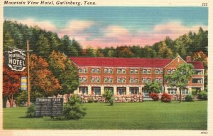 Vintage Postcard 1930's Mountain View of Hotel Gatlinburg Tennessee TN
