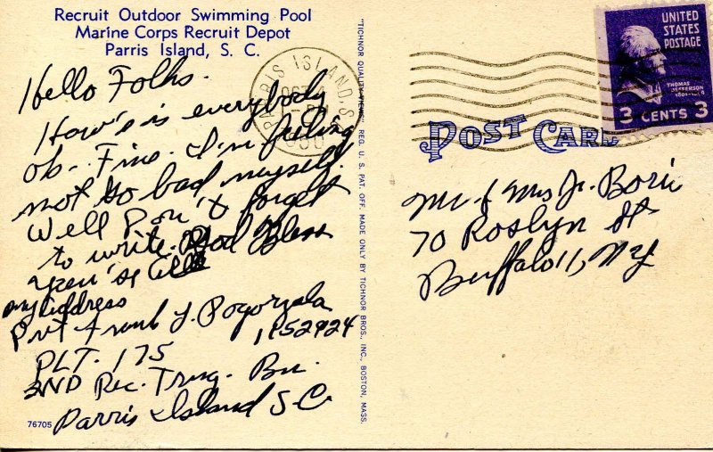 SC - Parris Island Marine Barracks. Swimming Pool