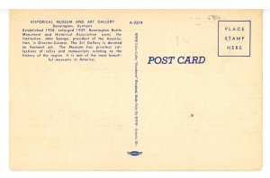 VT - Bennington. Historical Museum & Art Gallery