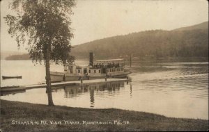 Mountainview Maine Franklin County Steamer Boat Dock Real Photo Postcard