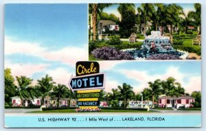 LAKELAND, FL Florida ~ Roadside CIRCLE MOTEL  c1950s Polk County Postcard