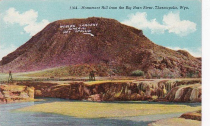 Wyoming Thermopolis Monument Hill From The Big Horn River