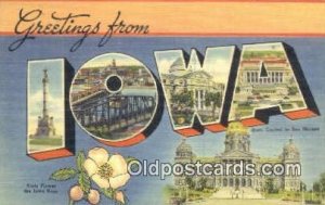 Iowa USA Large Letter Town Unused 