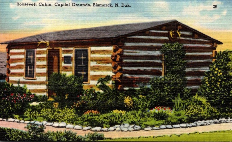 North Dakota Bismarck Capitol Grounds Roosevelt Cabin