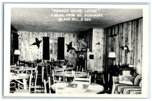 c1940's Powder House Lodge Black Hills South Dakota SD RPPC Photo Postcard