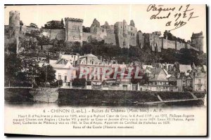 Postcard Old Chinon I and The Ruins of Chateau My Hist