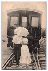 c1910 On the Right Track Railroad Loch Sheldrake New York NY Vintage Postcard