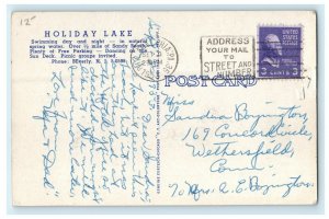 1953 Holiday Lake, Route 130, Bridgeboro, New Jersey NJ Vintage Cancel Postcard 