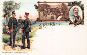 L026 Germany Gruss aus Kaiser Wilhelm military litho postcard