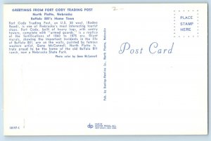 c1950 Greetings From Fort Cody Buffalo Bills Home North Platte Nebraska Postcard