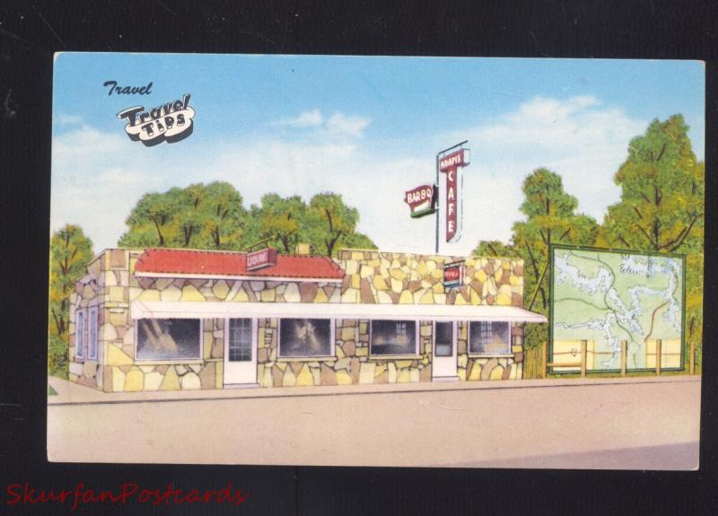 CAMDENTON MISSOURI ADAMS CAFÉ RESTAURANT VINTAGE ADVERTISING POSTCARD