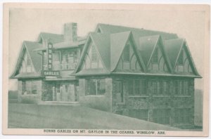 Postcard Burns Gables on Mt. Gaynor in the Ozarks of Winslow, Arkansas~107298