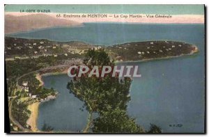 Old Postcard The French Riviera Surroundings of Menton Cap Martin general view