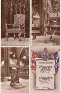 The Coronation Chair Throne God Save The King George 4x RPC & Old Postcard s