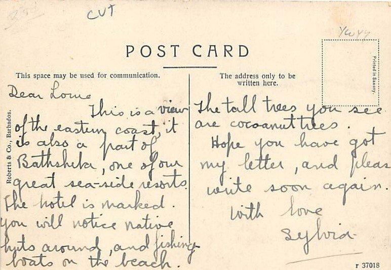 Atlantis Hotel Barbados West Indies Postal used unknown 