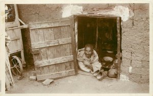 Vintage RPPC Postcard Types 2514 Épicier / Grocer in a Berber Village, unposted