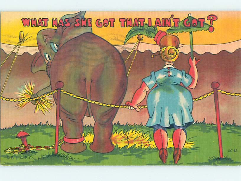 Linen Comic Woman With A Big Butt Compared To Elephant Butt Hl3335 Topics Cartoons And Comics 0581