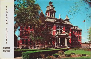 Saginaw County Court House Michigan Vintage Postcard C128