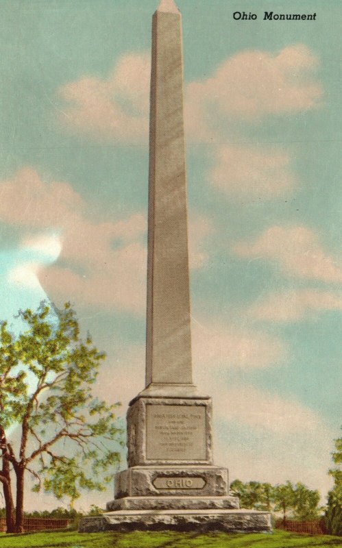 Vintage Postcard Ohio Monument Andersonville National Park Cemetery Americus GA