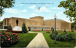 Vintage 1953 Mayo Civic Auditorium Rochester Minnesota MN Postcard