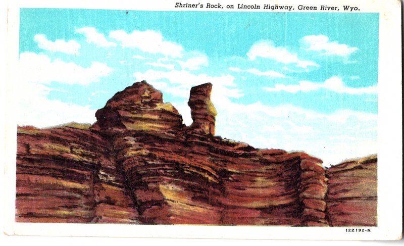 Shriner's Rock, on Lincoln Highway, Green River, Wyo.