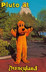 Postcard Character Pluto & Matterhorn Mountain Disneyland~116340