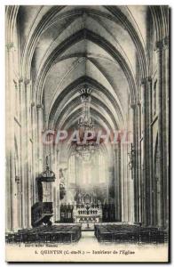 Old Postcard Quintin Interior L & # 39Eglise